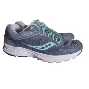 Saucony Cohesion 10 Running Sneakers Women's Size 7.5 Gray Mint Casual Outdoor